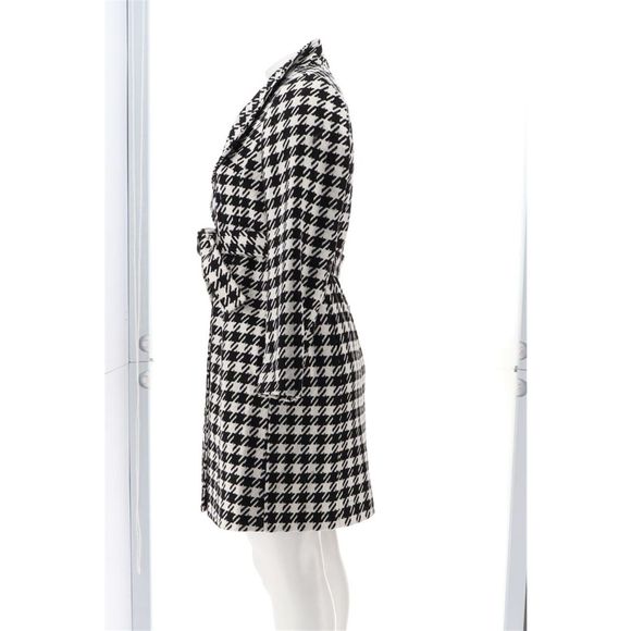 Dennis Basso Wool Blend Wrap Coat Envelope Collar Houndstooth A367846E - Picture 3 of 9